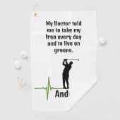 EKG Golf Towel met Black Silhouette Golfer Golfhanddoek (Insitu)