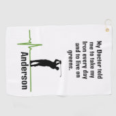 EKG Golf Towel met Black Silhouette Golfer Golfhanddoek (Horizontaal)