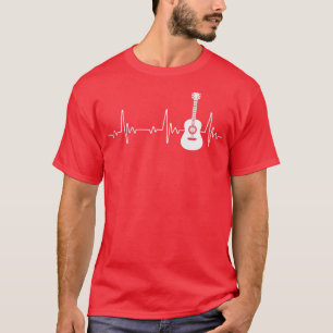 EKG Guitar Heartbeat Guitar Player Musical Women M T-shirt