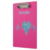 EKG hart medische ekg lijn roze blauw schattig Klembord (Links)