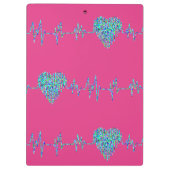 EKG hart medische ekg lijn roze blauw schattig Klembord (Achterkant)