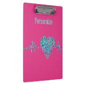 EKG hart medische ekg lijn roze blauw schattig Klembord (Rechts)