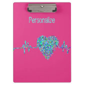 EKG hart medische ekg lijn roze blauw schattig Klembord (Voorkant)