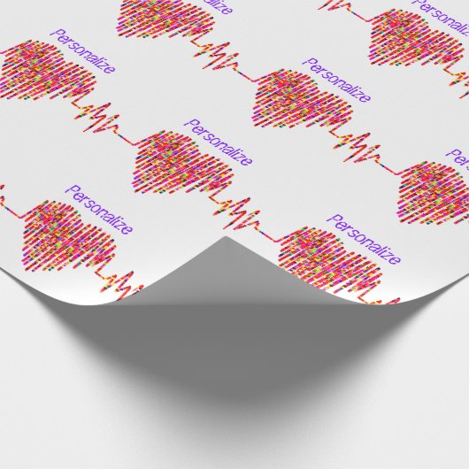 EKG-hartlijn Cadeaupapier (Hoek)