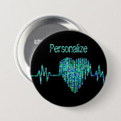 EKG-hartlijn Ronde Button 7,6 Cm (Voorkant /achterkant)