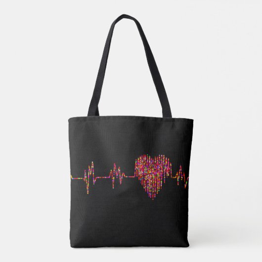 EKG-hartlijn Tote Bag (Achterkant)