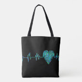 EKG-hartlijn Tote Bag (Achterkant)