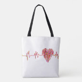 EKG-hartlijn Tote Bag (Achterkant)