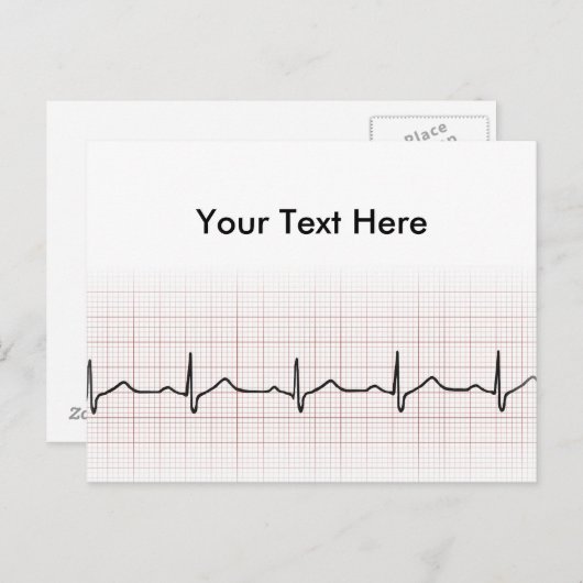 EKG hartslag op grafiekpapier, PhD (arts) puls Briefkaart (Voorkant / Achterkant)