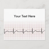 EKG hartslag op grafiekpapier, PhD (arts) puls Briefkaart (Voorkant)