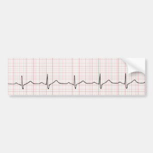 EKG hartslag op grafiekpapier, PhD (arts) puls Bumpersticker