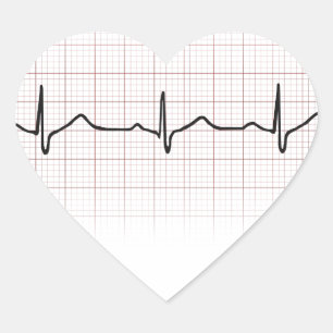EKG hartslag op grafiekpapier, PhD (arts) puls Hart Sticker