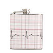 EKG hartslag op grafiekpapier, PhD (arts) puls Heupfles (Voorkant)