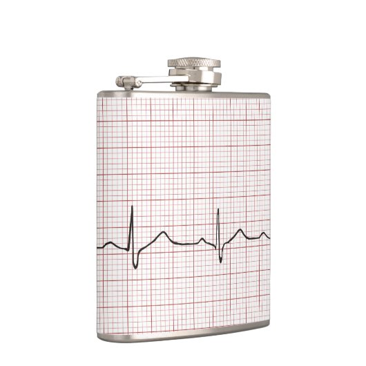 EKG hartslag op grafiekpapier, PhD (arts) puls Heupfles (Rechts)