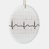 EKG hartslag op grafiekpapier, PhD (arts) puls Keramisch Ornament (Rechts)