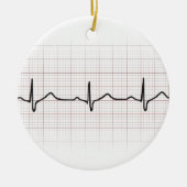 EKG hartslag op grafiekpapier, PhD (arts) puls Keramisch Ornament (Voorkant)