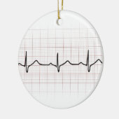 EKG hartslag op grafiekpapier, PhD (arts) puls Keramisch Ornament (Links)