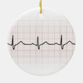 EKG hartslag op grafiekpapier, PhD (arts) puls Keramisch Ornament (Achterkant)