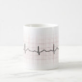 EKG hartslag op grafiekpapier, PhD (arts) puls Koffiemok (Center)
