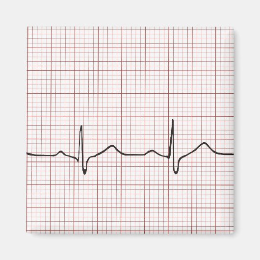 EKG hartslag op grafiekpapier, PhD (arts) puls Magneet (Voorkant)