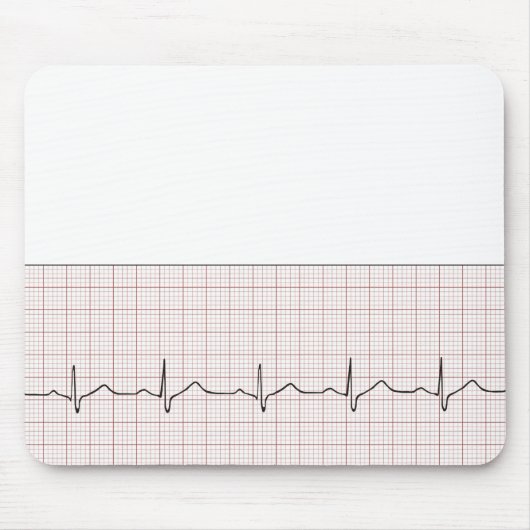 EKG hartslag op grafiekpapier, PhD (arts) puls Muismat (Voorkant)