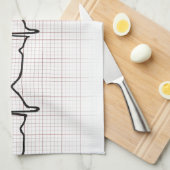 EKG hartslag op grafiekpapier, PhD (arts) puls Theedoek (Quarter Fold)