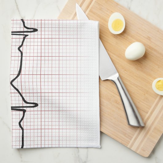 EKG hartslag op grafiekpapier, PhD (arts) puls Theedoek (Quarter Fold)