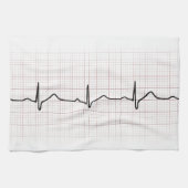 EKG hartslag op grafiekpapier, PhD (arts) puls Theedoek (Horizontaal)