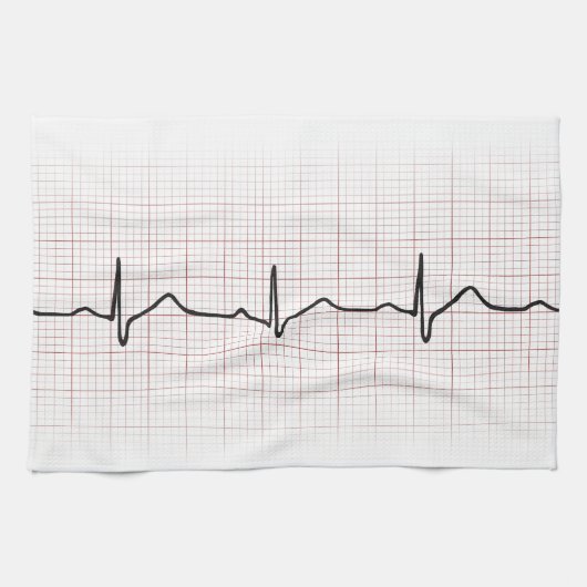 EKG hartslag op grafiekpapier, PhD (arts) puls Theedoek (Horizontaal)