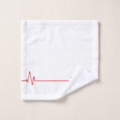 EKG Heart Beat - het leven gaat door Bad Handdoek (Wasdoekje)