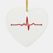 EKG Heartbeat Hanging Heart Ornament  (Voorkant)