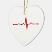 EKG Heartbeat Hanging Heart Ornament  (Links)
