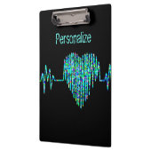 EKG lijn hart medisch zwart blauwgroen blauw Klembord (Links)