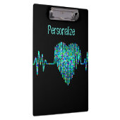 EKG lijn hart medisch zwart blauwgroen blauw Klembord (Rechts)