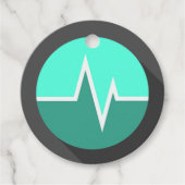 EKG lijn medische chirurg groen zwart Bedankjes Labels (Voorkant)