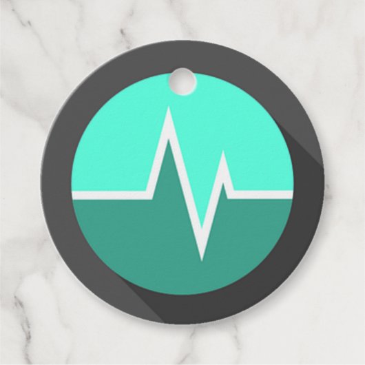 EKG lijn medische chirurg groen zwart Bedankjes Labels (Voorkant)