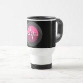 EKG-lijn medische roze reiswieg Reisbeker (Voorkant rechts)