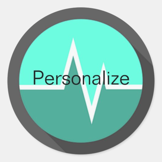 EKG lijn medische verpleegkundige dokter chirurg Ronde Sticker (Voorkant)