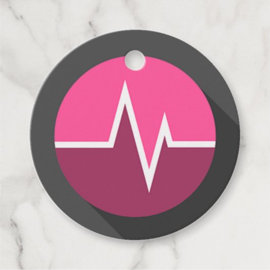 EKG line roze verpleegster Dr. medical Bedankjes Labels (Voorkant)