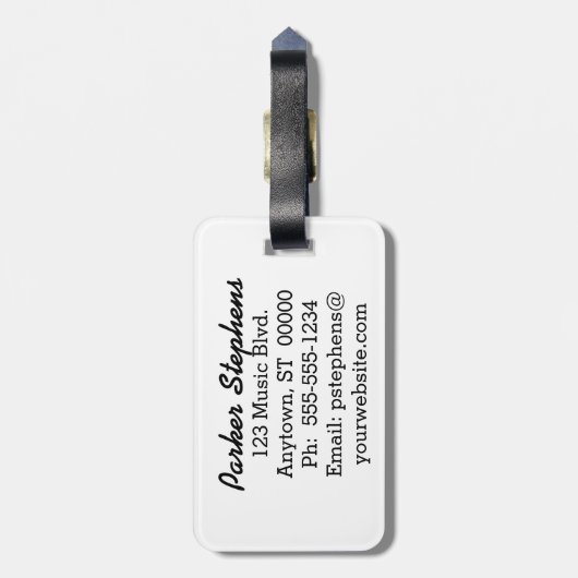 EKG Music Score Bagagelabel (Achterkant verticaal)