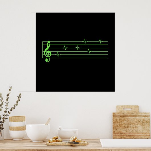 EKG Music Score Poster (Keuken)