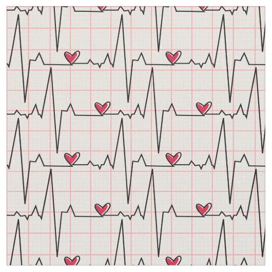 EKG Pset on White Stof (Close Up)