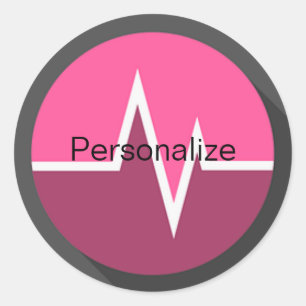 EKG roze sticker