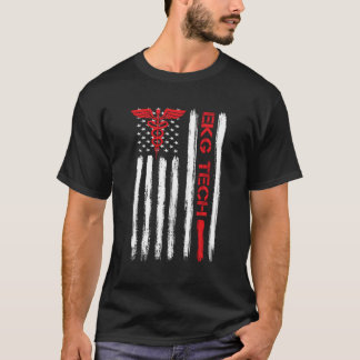 Ekg Technicus Electrocardiograaf Tech American Fl T-shirt