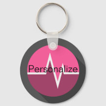 EKG-verpleegkundige dr medisch-roze sleutelhanger