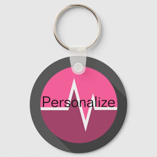 EKG-verpleegkundige dr medisch-roze sleutelhanger (Voorkant)