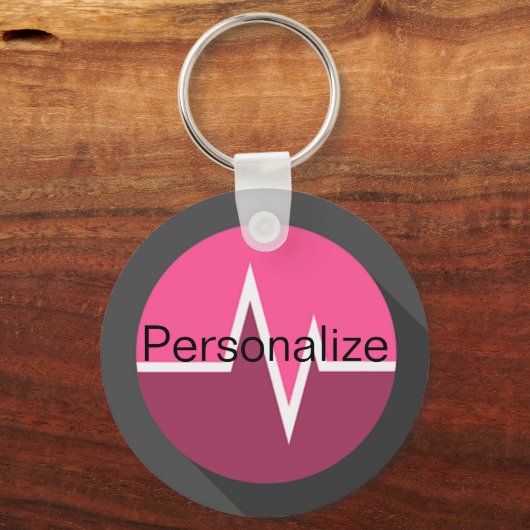 EKG-verpleegkundige dr medisch-roze sleutelhanger (Voorkant)