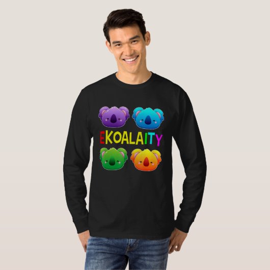 Ekoalaity Cute Koala Gay Pride Month Rainbow Flag T-shirt (Voorkant volledig)