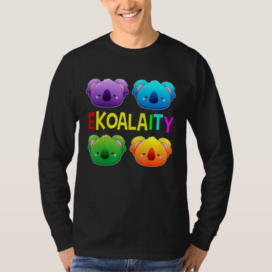 Ekoalaity Cute Koala Gay Pride Month Rainbow Flag T-shirt (Voorkant)