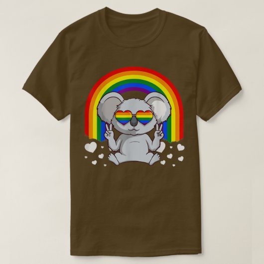 EKOALAITY Koala Rainbow Heart Sunglasses Pride Mon T-shirt (Design voorkant)